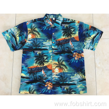 Polyester printing seaside hawaii shirt